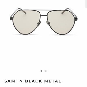Elisa Johnson Sam Black Aviator Sunglasses